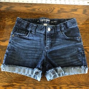 Cat & Jack Girls Denim Blue Cut off Shorts 10/12